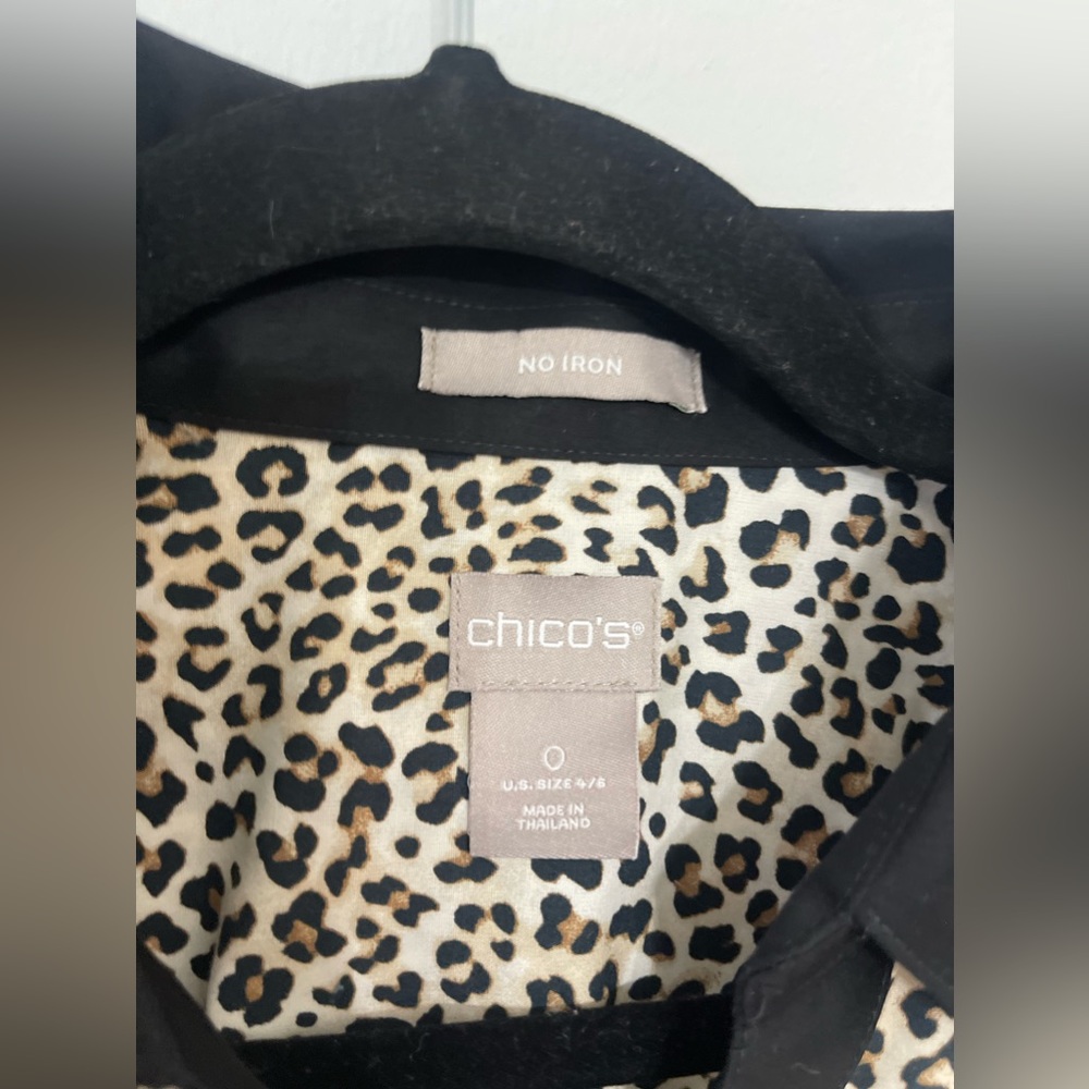 Chico no iron leopard print blouse🐆